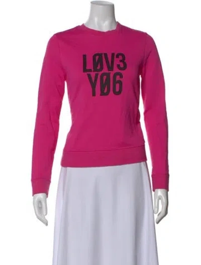 Pre-owned Red Valentino Graphic Print Crew Neck Sweatshirt In Pink