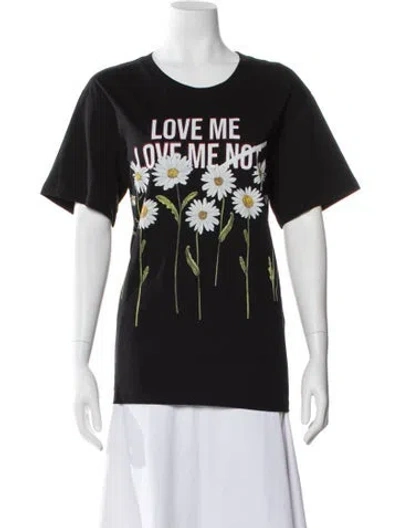 Pre-owned Red Valentino Graphic Print Crew Neck T-shirt In Black