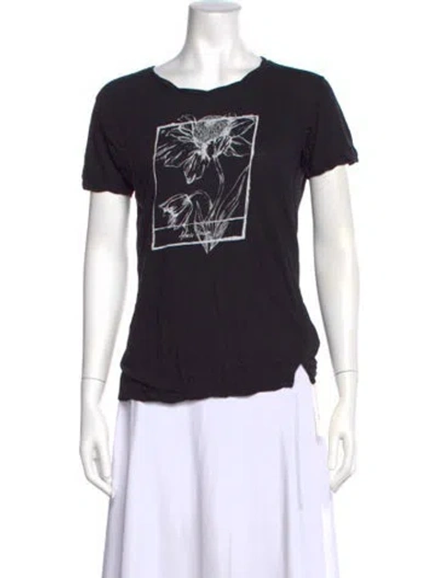 Pre-owned Red Valentino Graphic Print Crew Neck T-shirt In Black
