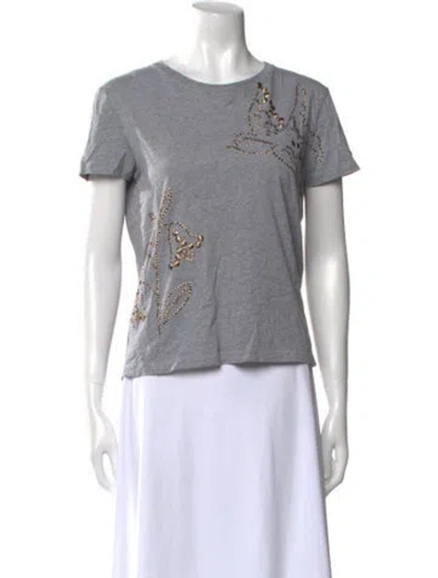 Pre-owned Red Valentino Graphic Print Crew Neck T-shirt In Gray
