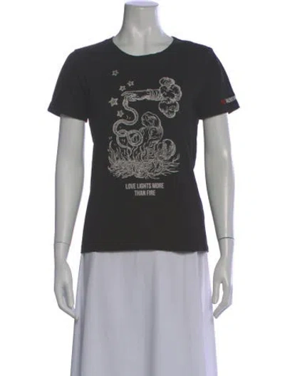 Pre-owned Red Valentino Graphic Print Crew Neck T-shirt In Gray