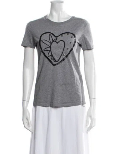 Pre-owned Red Valentino Graphic Print Crew Neck T-shirt In Gray