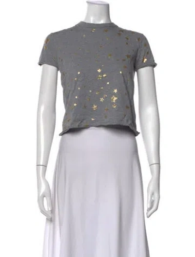 Pre-owned Red Valentino Graphic Print Crew Neck T-shirt In Grey