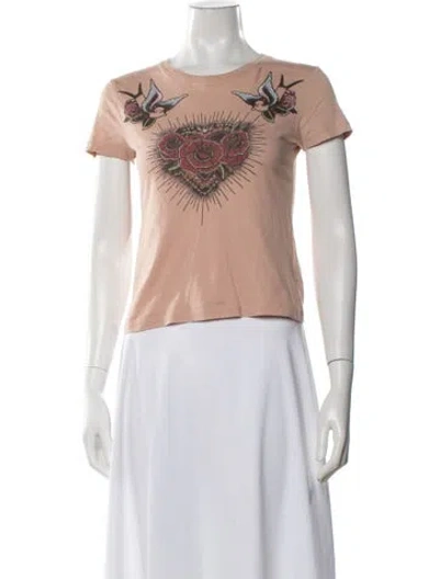 Pre-owned Red Valentino Graphic Print Crew Neck T-shirt In Neutral