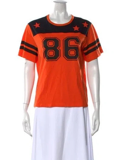 Pre-owned Red Valentino Graphic Print Crew Neck T-shirt In Orange