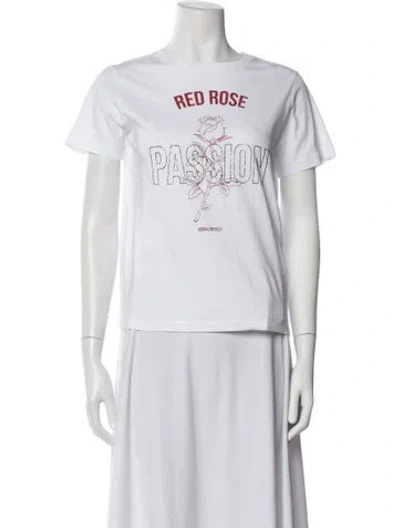 Pre-owned Red Valentino Graphic Print Crew Neck T-shirt In White
