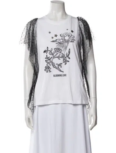 Pre-owned Red Valentino Graphic Print Crew Neck T-shirt In White