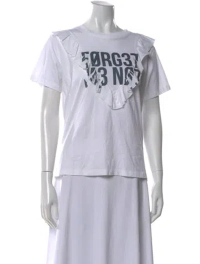 Pre-owned Red Valentino Graphic Print Crew Neck T-shirt In White