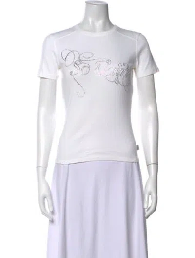 Pre-owned Red Valentino Graphic Print Crew Neck T-shirt In White