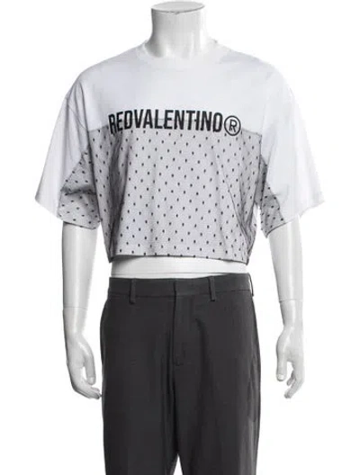Pre-owned Red Valentino Graphic Print Crew Neck T-shirt In White