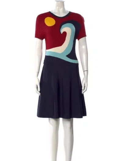 Pre-owned Red Valentino Graphic Print Knee-length Dress In Red