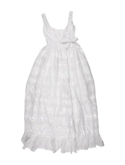 Pre-owned Red Valentino Graphic Print Long Dress In White