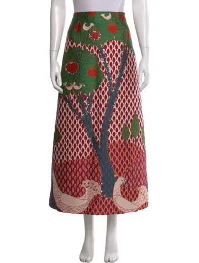 Pre-owned Red Valentino Graphic Print Long Skirt