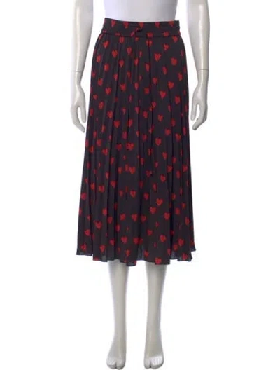 Pre-owned Red Valentino Graphic Print Midi Length Skirt In Black