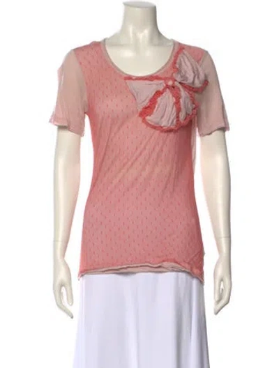 Pre-owned Red Valentino Graphic Print Scoop Neck T-shirt In Pink