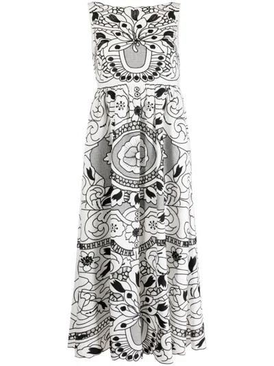 Red Valentino Graphic-print Sleeveless Dress In White
