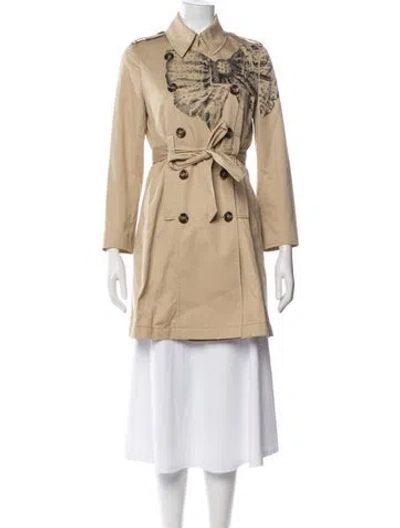Pre-owned Red Valentino Graphic Print Trench Coat In Neutral