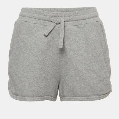 Pre-owned Red Valentino Grey Jersey Lace Detail Mini Shorts S In Gray