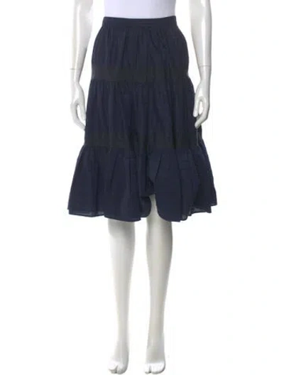 Pre-owned Red Valentino Grosgrain Trim Knee-length Skirt In Blue