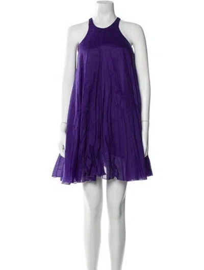 Pre-owned Red Valentino Halterneck Mini Dress In Purple