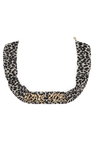 Red Valentino Headband In Cream White Color With Animal Pattern, Elegant And Refined. In Animal Print