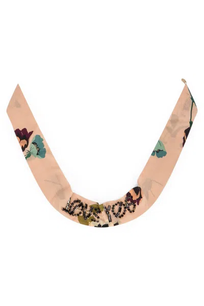 Red Valentino Headband With Internal Wire In Elegant Pink Color With Vibrant Floral Details. In Neutral