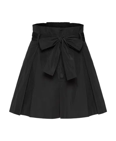 Red Valentino High Waist Bow Shorts In Black