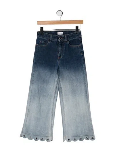 Pre-owned Red Valentino High-rise Wide Leg Jeans In Blue