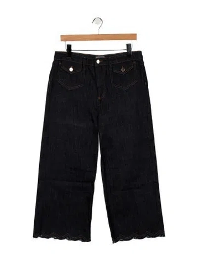 Pre-owned Red Valentino High-rise Wide Leg Jeans In Blue