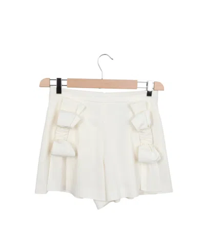 Red Valentino High-waisted Bow Shorts In Gray