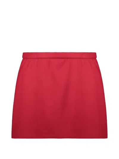 Red Valentino High-waisted Twill Skort In Red