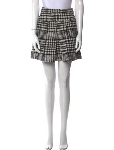 Pre-owned Red Valentino Houndstooth Print Mini Skirt In Multi