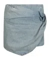 Red Valentino Irregular Denim Skirt In Gray