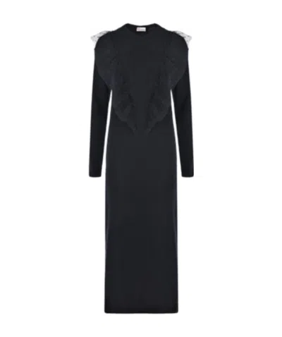 Red Valentino Knitted Blended Dress In Black