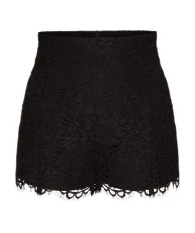 Red Valentino Lace Detail Shorts In Black
