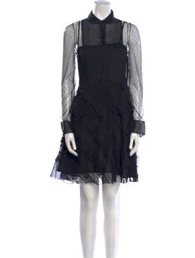 Pre-owned Red Valentino Lace Knee-length Dress In Black