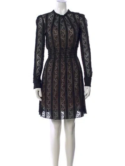 Pre-owned Red Valentino Lace Mini Dress In Black