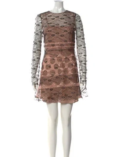 Pre-owned Red Valentino Lace Mini Dress In Black