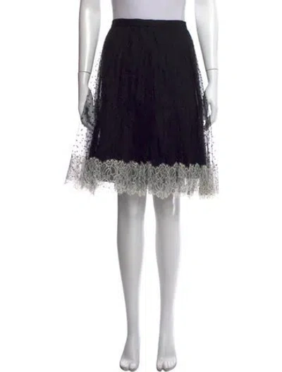 Pre-owned Red Valentino Lace Mini Skirt In Black