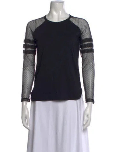 Pre-owned Red Valentino Lace Pattern Crew Neck Top W/ Tags In Black