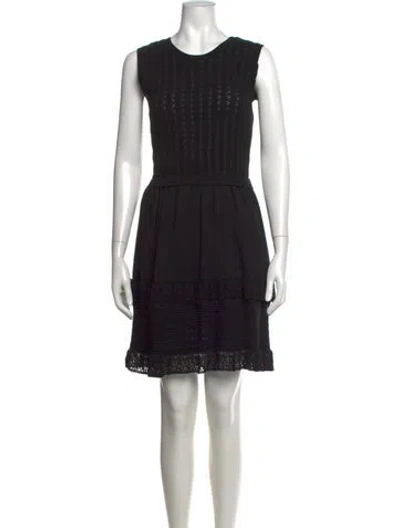 Pre-owned Red Valentino Lace Pattern Knee-length Dress In Black