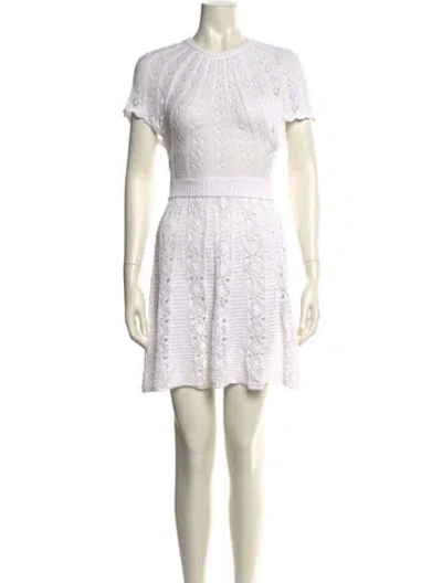 Pre-owned Red Valentino Lace Pattern Mini Dress In Neutral
