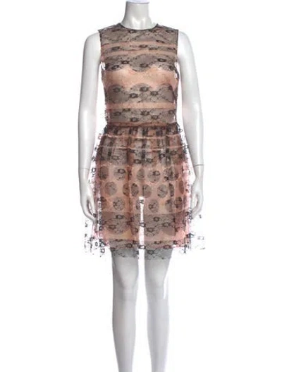 Pre-owned Red Valentino Lace Pattern Mini Dress W/ Tags In Multi