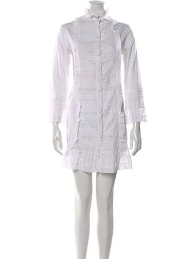 Pre-owned Red Valentino Lace Pattern Mini Dress In White
