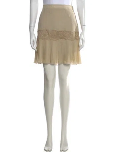 Pre-owned Red Valentino Lace Pattern Mini Skirt In Neutral