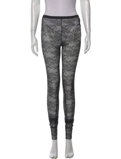 Pre-owned Red Valentino Lace Pattern Skinny Leg Pants W/ Tags In Black