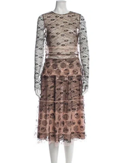 Pre-owned Red Valentino Lace Pattern Skirt Set In Neutral