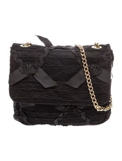 Pre-owned Red Valentino Lace Shoulder Bag In Black