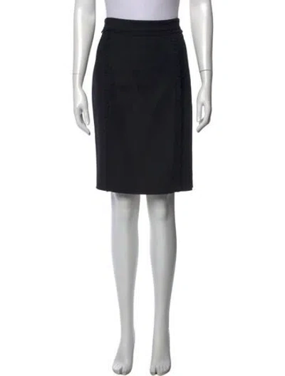 Pre-owned Red Valentino Lace Trim Embellishment Knee-length Skirt In Black