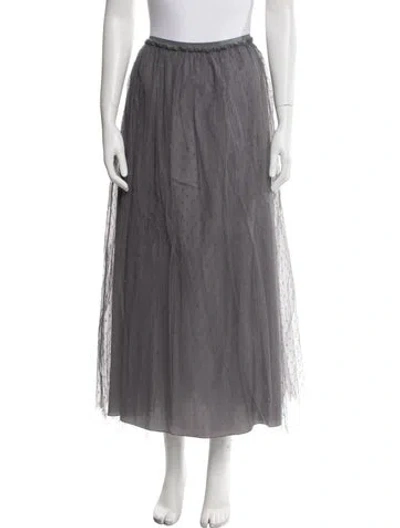 Pre-owned Red Valentino Lace Trim Embellishment Midi Length Skirt W/ Tags In Gray